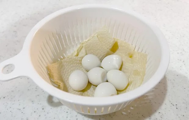 水をきったうずらの卵の画像（撮影：エニママ）