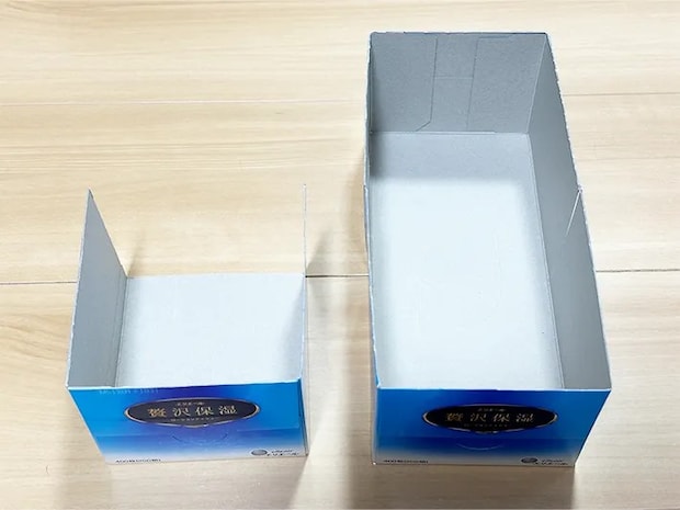 加工したティッシュの空箱の画像（撮影：grapeライフハック編集部）