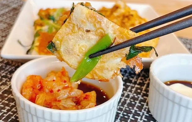 『ネギとちくわのチーズチヂミ』の完成写真（撮影：キジカク）