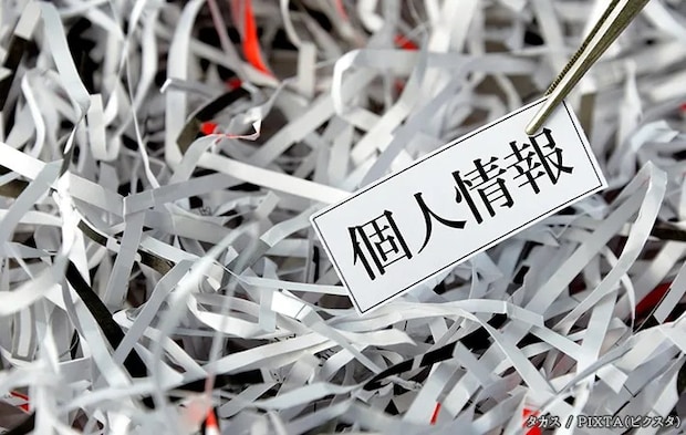 個人情報が記載された紙類の写真