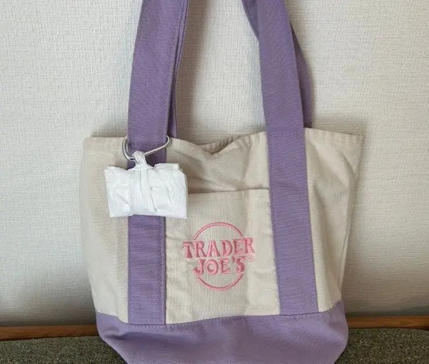 カラビナを使ってバッグに取りつける様子（撮影：grapeライフハック編集部）