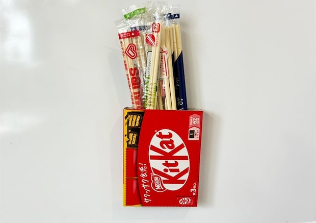 キットカットの紙箱活用写真（撮影：grapeライフハック編集部）