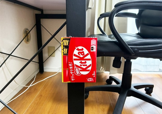 キットカットの紙箱活用写真（撮影：grapeライフハック編集部）