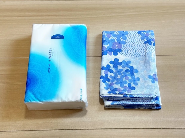 手ぬぐい1枚で縫わずに作れる！　5分で完成したティッシュケースに「簡単すぎて驚いた」