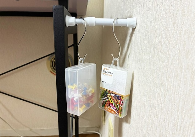 つっぱり棒の使用写真（撮影：grapeライフハック編集部）