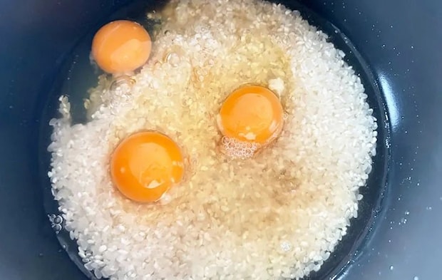 材料を炊飯器に入れた画像（撮影:エニママ）