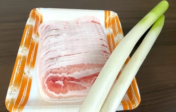 豚バラ肉と長ネギの画像（撮影：エニママ）