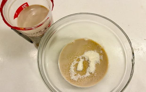 ゼラチンを入れたカフェラテの画像（撮影：エニママ）