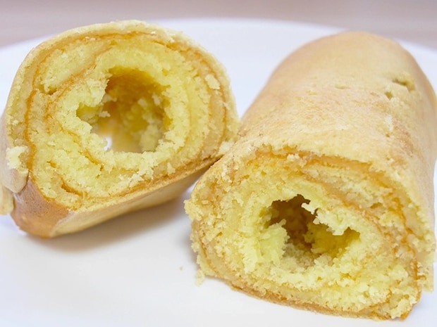 卵焼き器で作ったバームクーヘン断面（撮影：grapeフード編集部）