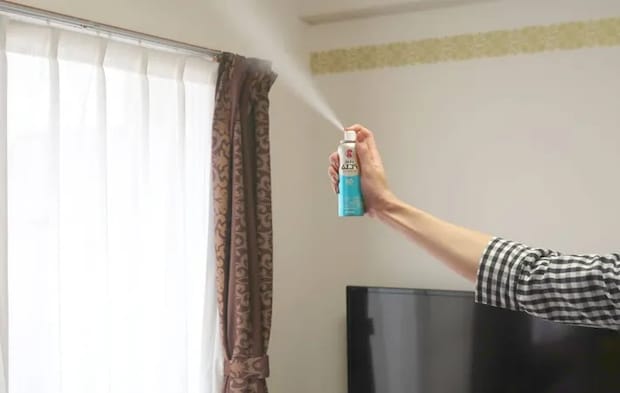 『部屋にスプレーをまく』写真（画像提供：KINCHO）