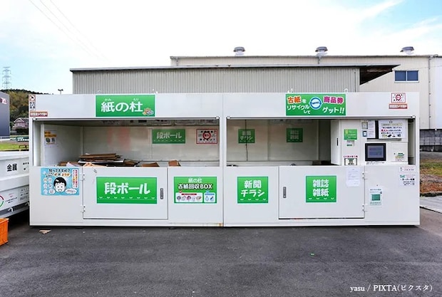 古紙回収ボックスの外観