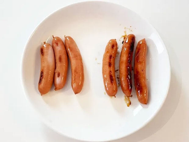 焼き上がったウインナーの写真（撮影：grapeフード編集部）