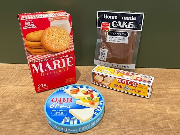『6pチーズ』とケーキの材料の写真（撮影：grapeフード編集部）