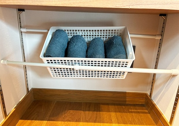 つっぱり棒の活用写真（撮影：grapeライフハック編集部）