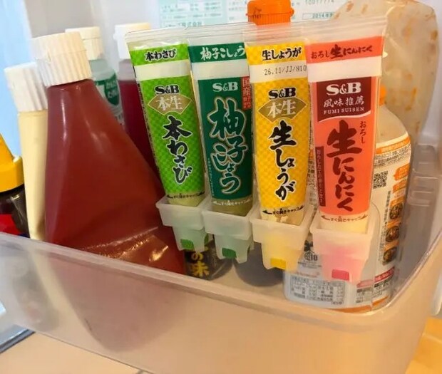薬味を収納している様子（撮影：grapeライフハック編集部）