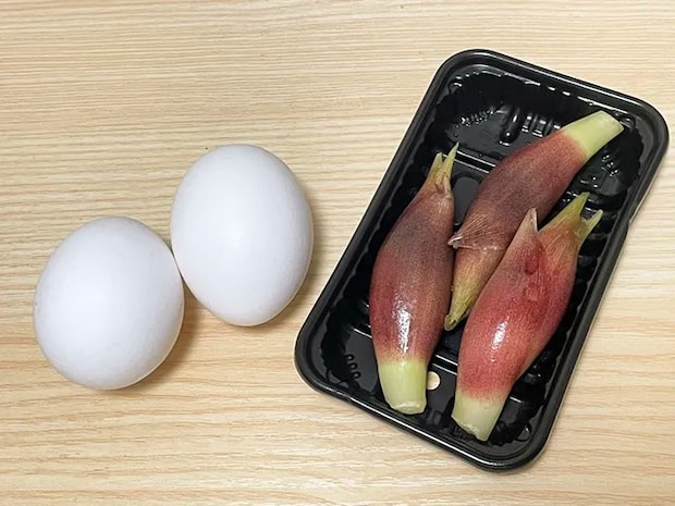 ミョウガと卵の写真（撮影：grapeフード編集部）