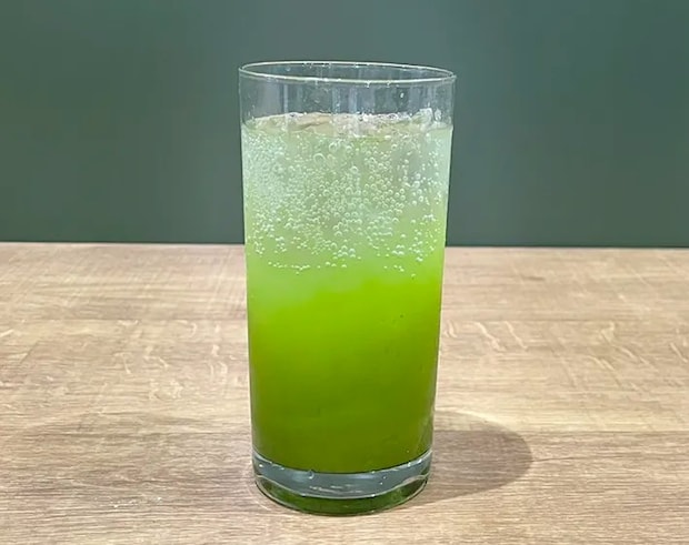 抹茶レモンソーダの写真（撮影：grapeフード編集部）