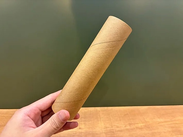 指でつかんだカーペットクリーナーの芯（撮影：grapeライフハック編集部）