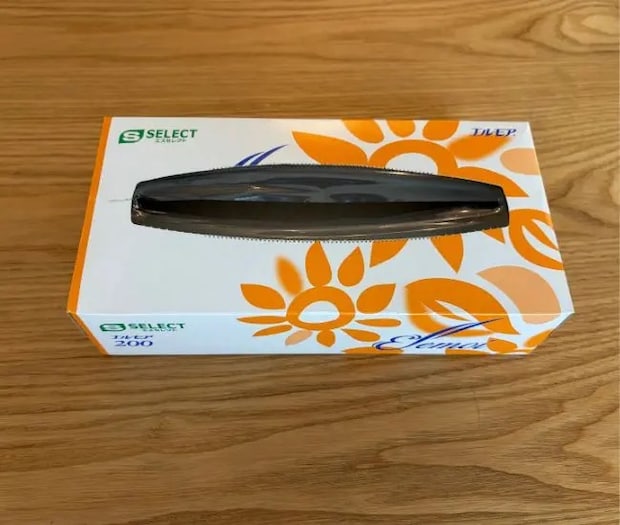 ティッシュの空き箱（撮影：grapeライフハック編集部）