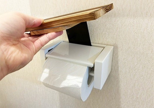 100均アイテムで作るトイレ収納グッズ写真（撮影：grapeライフハック編集部）