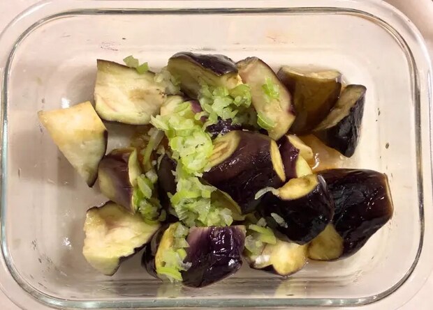 調味料とネギとナスの画像（撮影：エニママ）