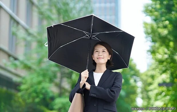 日傘をさす女性の写真