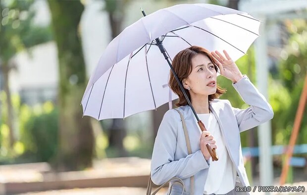 日傘をさす女性の写真