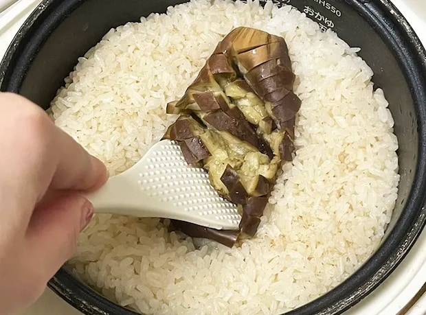 ナスの炊き込みご飯の写真（撮影：grapeフード編集部）