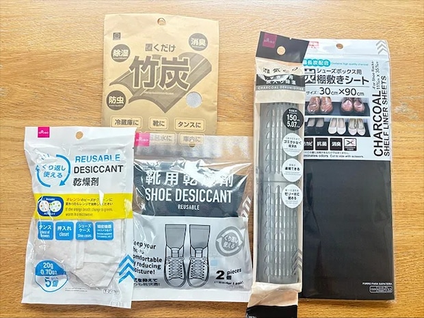 100円ショップの防臭、湿気対策グッズ写真（撮影：Classy Life）