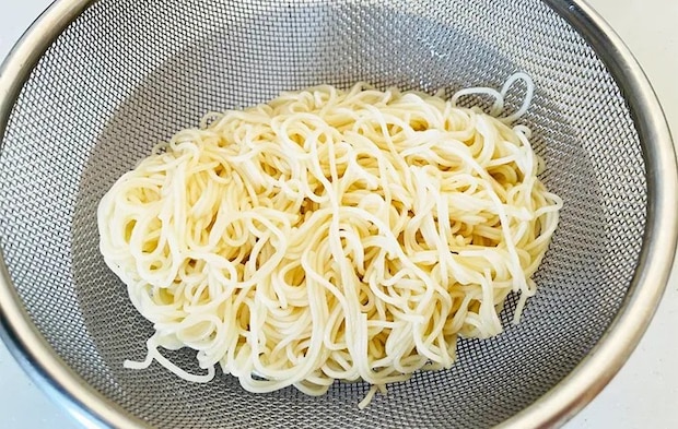 ゆで上がったそうめんの画像（撮影：エニママ）