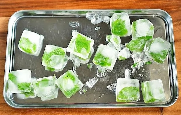 『ミント氷』を作る写真（撮影：小泉明代）