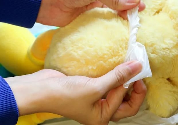 簡易おむつをつける写真