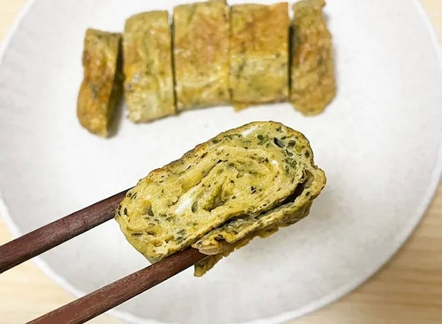 緑茶入りの玉子焼きの写真（撮影：grapeフード編集部）