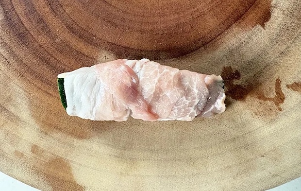 豚こま肉を巻いた画像（撮影：エニママ）