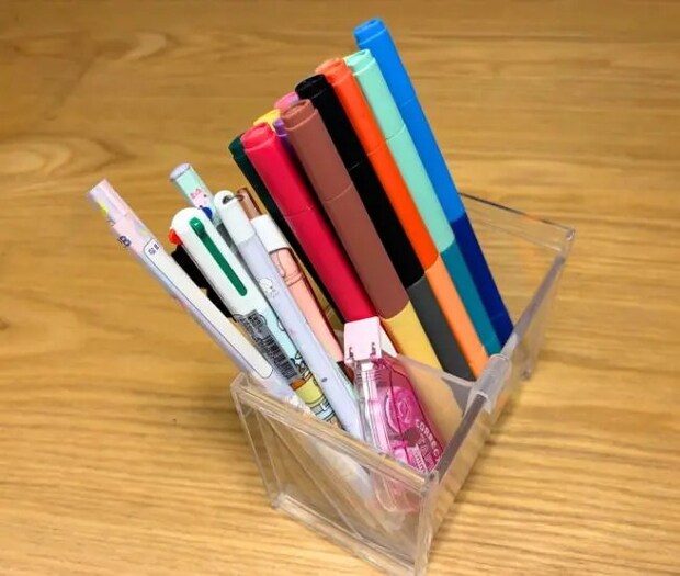 文房具を収納した様子（撮影：grapeライフハック編集部）