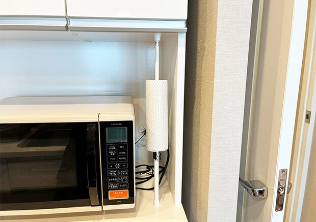 つっぱり棒の活用写真（撮影：grapeライフハック編集部）