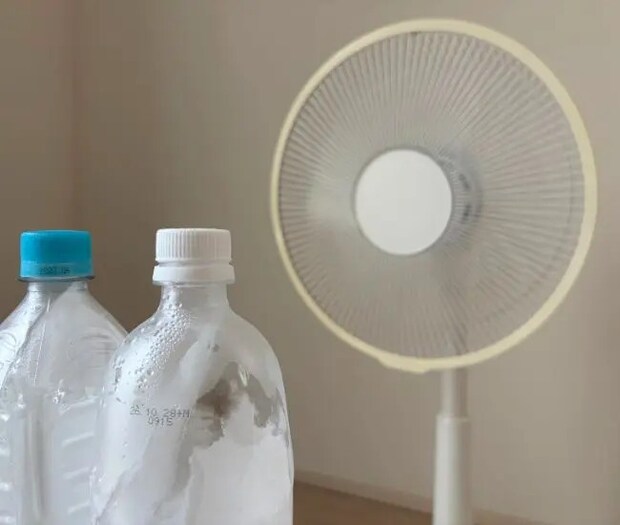 ペットボトルの中身が凍っている様子（撮影：grapeライフハック編集部）