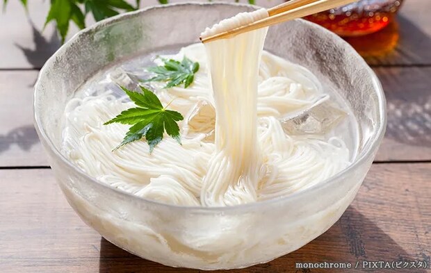 冷えたそうめんの写真