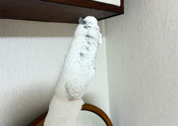 つっぱり棒の活用写真（撮影：grapeライフハック編集部）