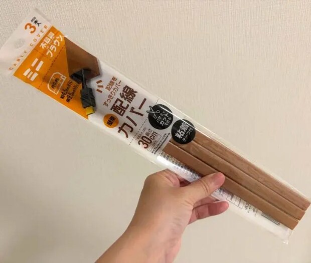 配線カバーを持っている様子（撮影：grapeライフハック編集部）