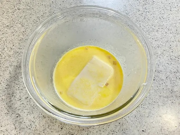 コーンスープに豆腐を合わせた場面（撮影：grapeフード編集部）