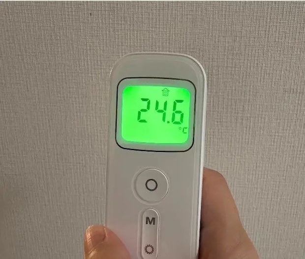 冷やした後の体温（撮影：grapeライフハック編集部）