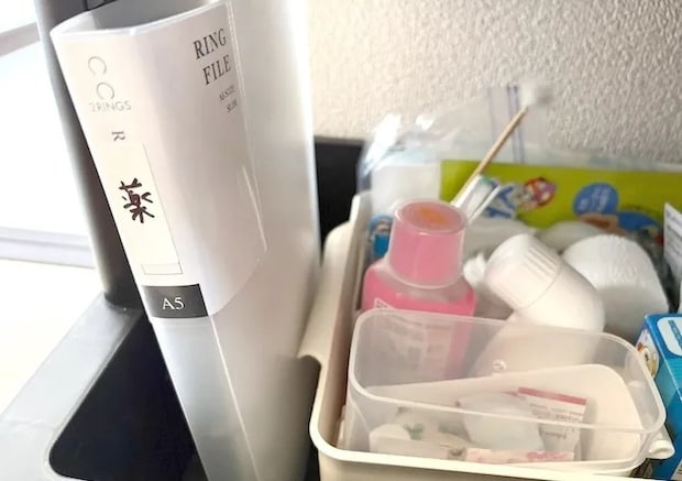 A5ファイルに収納された処方箋を立てて保管した画像（撮影：エニママ）