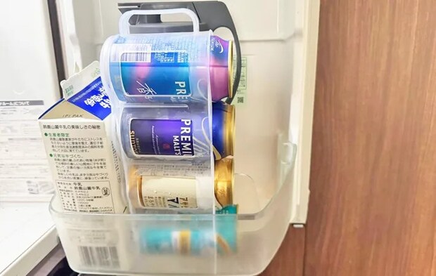 『DAISO 缶ストッカー』の使用写真（撮影：ワード）