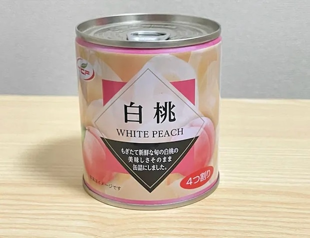 桃の缶詰の写真（撮影：grapeフード編集部）