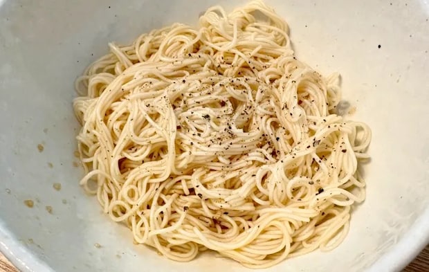 完成した『オイスターソースそうめん』の画像（撮影：エニママ）