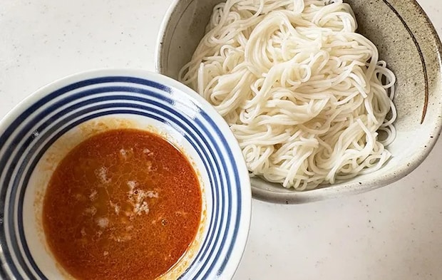 『冷やし担々つけそうめん』の完成画像（撮影：エニママ）