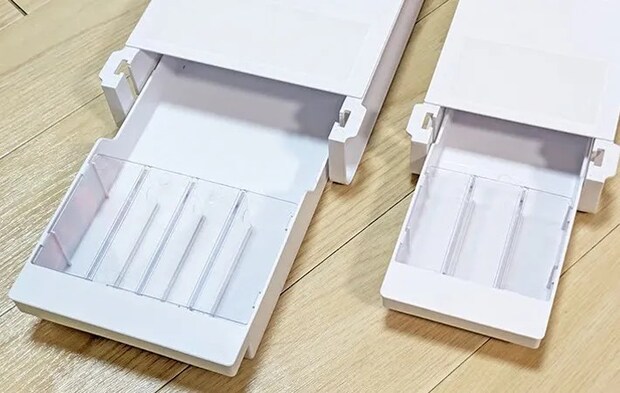 『ダイソー 取り付け式引き出しケース』の写真（撮影：ワード）