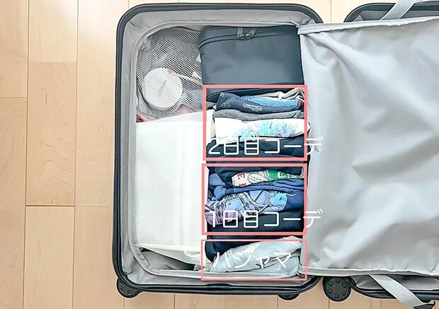 スーツケースに荷造りする写真（撮影：Classy Life）