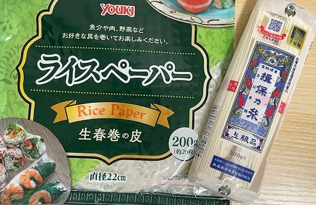 ライスペーパーとそうめんの写真（撮影：grapeフード編集部）